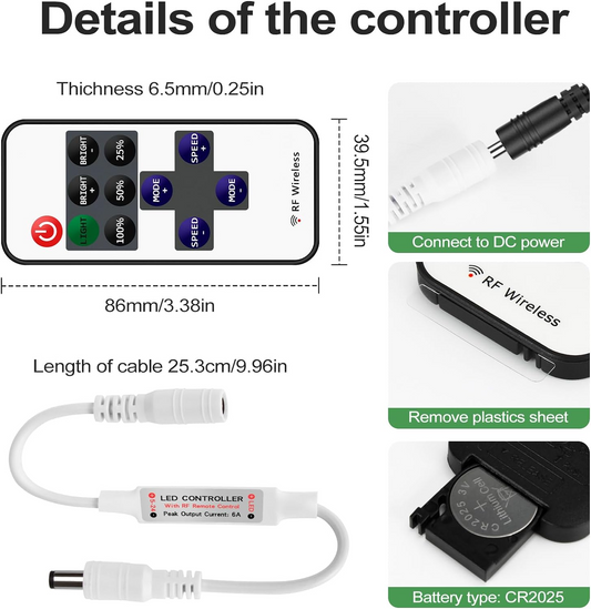 Wireless Remote & Dimmer for LED Neon Signs