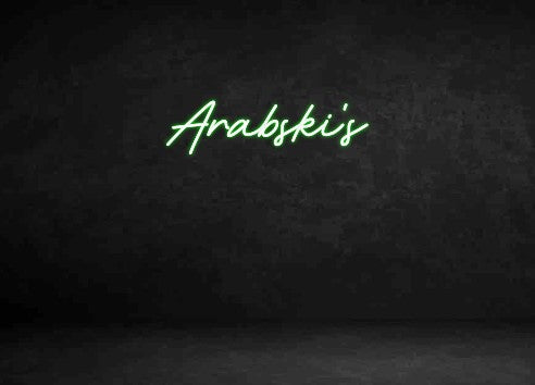 Custom Neon Sign: Arabski's