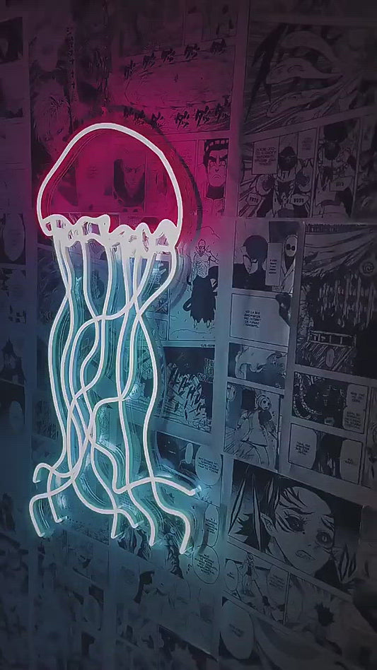 Jellyfish Float — [red//green] LED Neon Sign